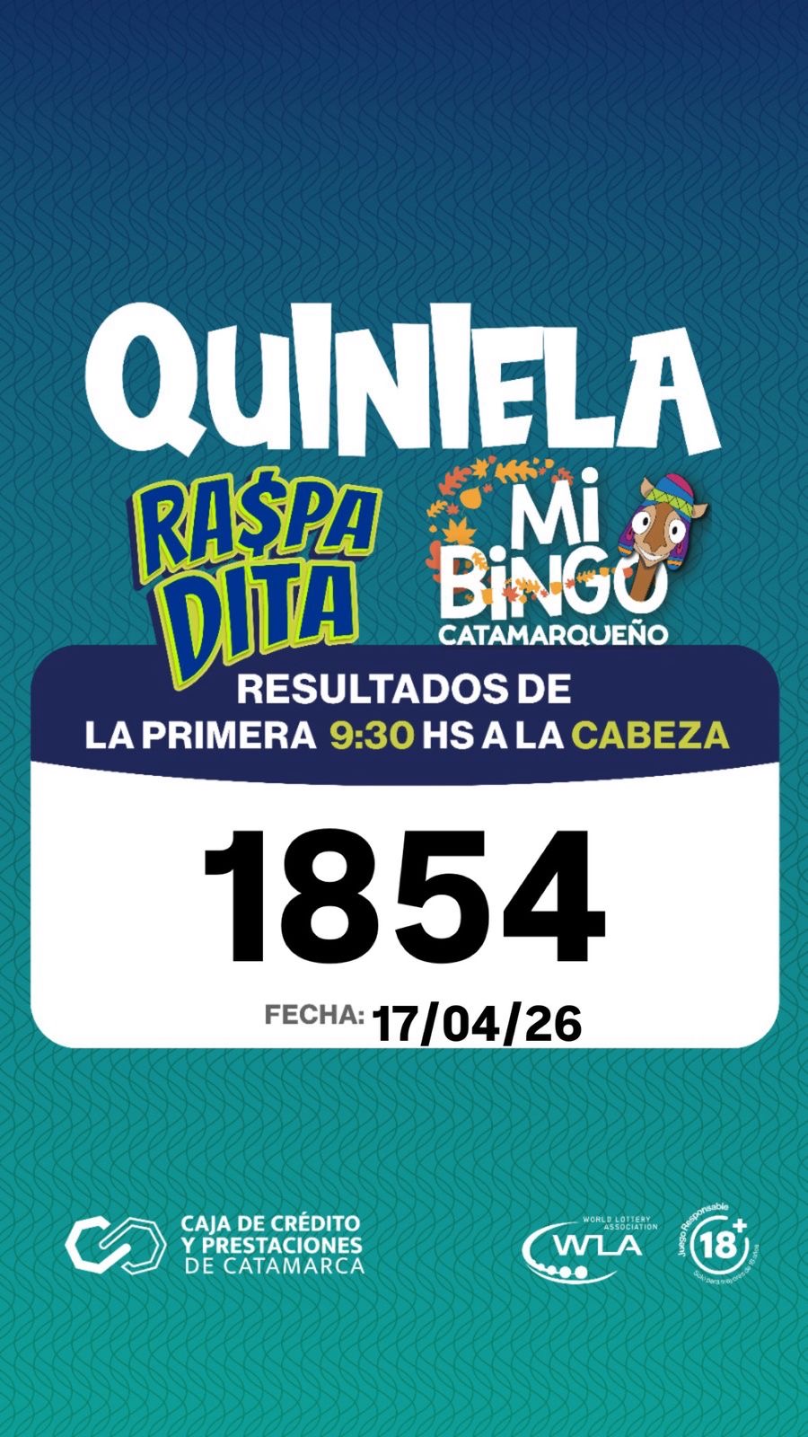 RESULTADOS DE LA PRIMERA 9:30 HS A LA CABEZA