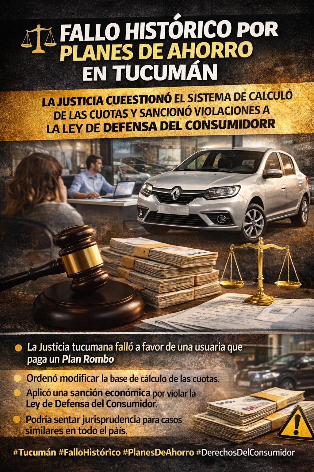 ⚖️🚗 FALLO HISTÓRICO POR PLANES DE AHORRO EN TUCUMÁN