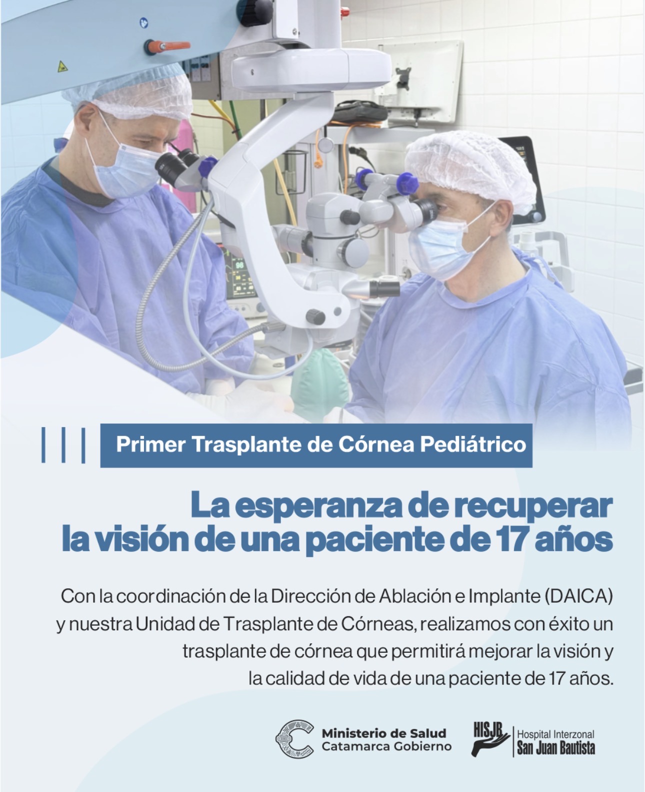 👁️ Primer trasplante de córnea pediátrico en Catamarca