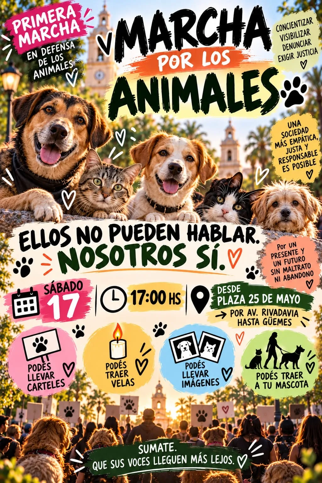 🐾📢 CONVOCAN A LA PRIMERA MARCHA EN DEFENSA DE LOS ANIMALES EN CATAMARCA